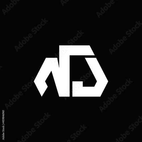 Free Download NJ Logo monogram with octagon shape style design template - GFXLoad
