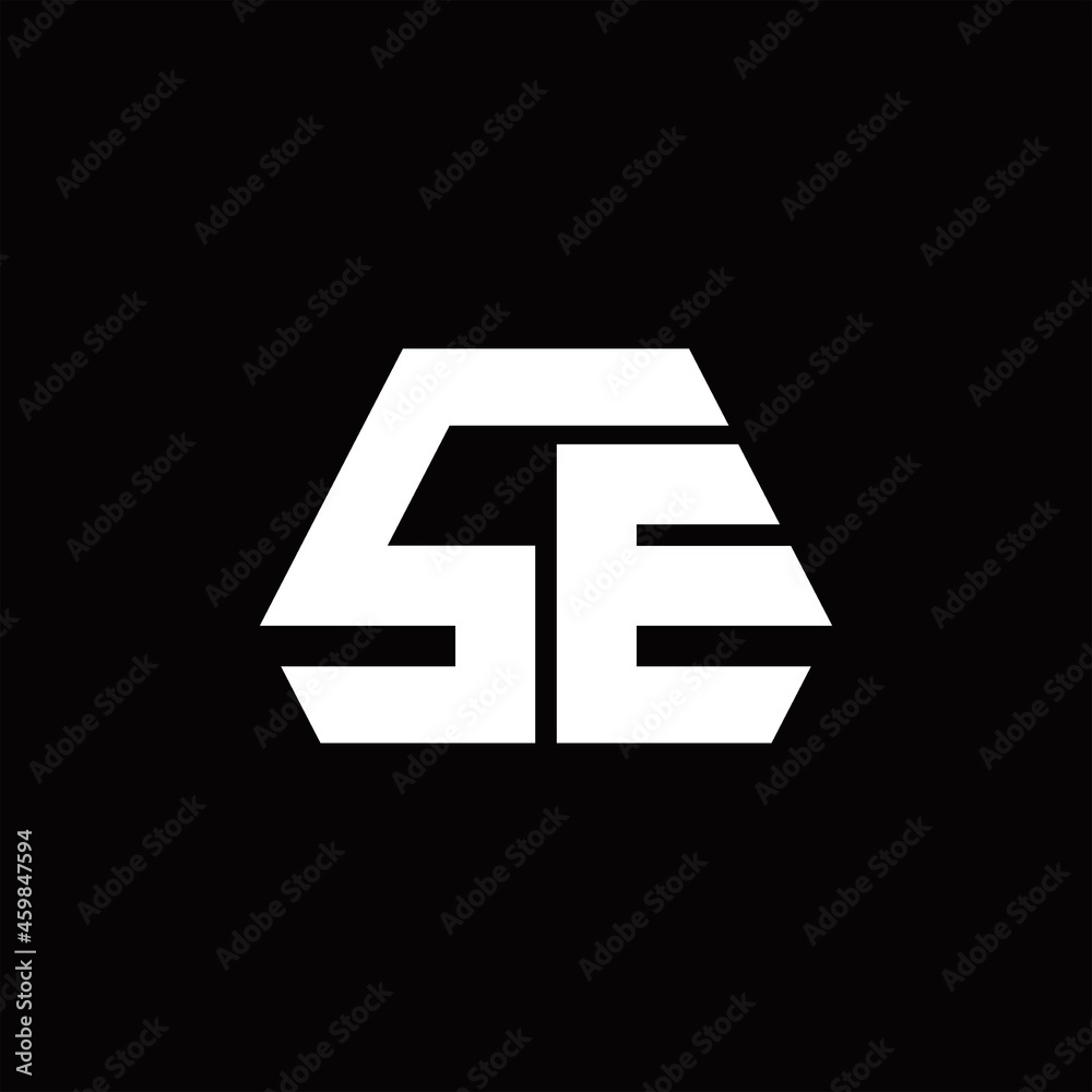 SE Logo monogram with octagon shape style design template