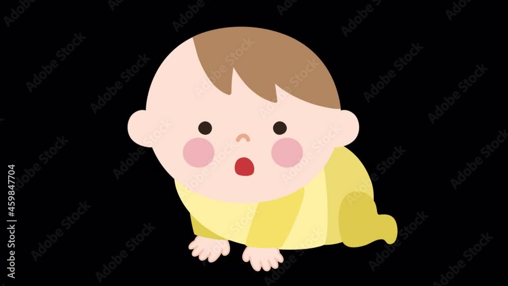 Happy baby crawling and smiling with a transparent background. 4K footage with alpha channel. Happy baby crawling and smiling with a transparent background. 4K footage with alpha channel.