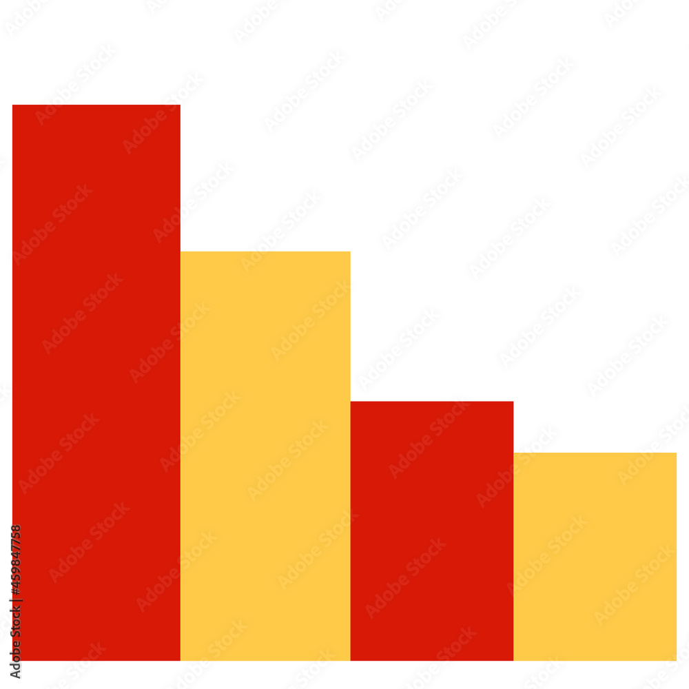 Vector illustration of a flat design column chart template in orange and red color. editable colors. 4000 x 4000 pixels perfect.