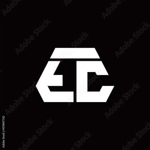 TC Logo monogram with octagon shape style design template