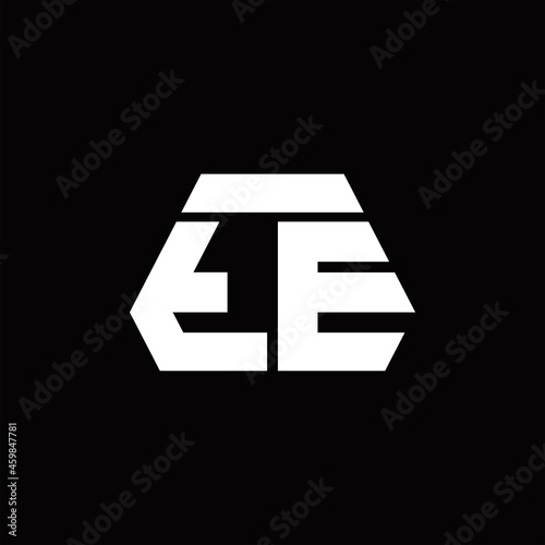 TE Logo monogram with octagon shape style design template