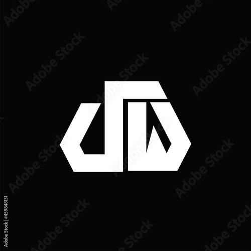 VW Logo monogram with octagon shape style design template