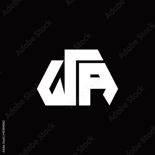 WA Logo monogram with octagon shape style design template