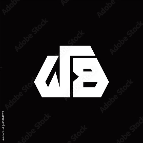 WB Logo monogram with octagon shape style design template