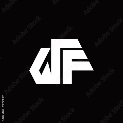 WF Logo monogram with octagon shape style design template