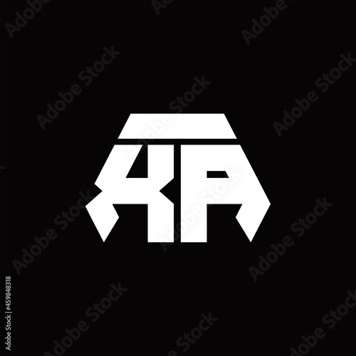 XA Logo monogram with octagon shape style design template