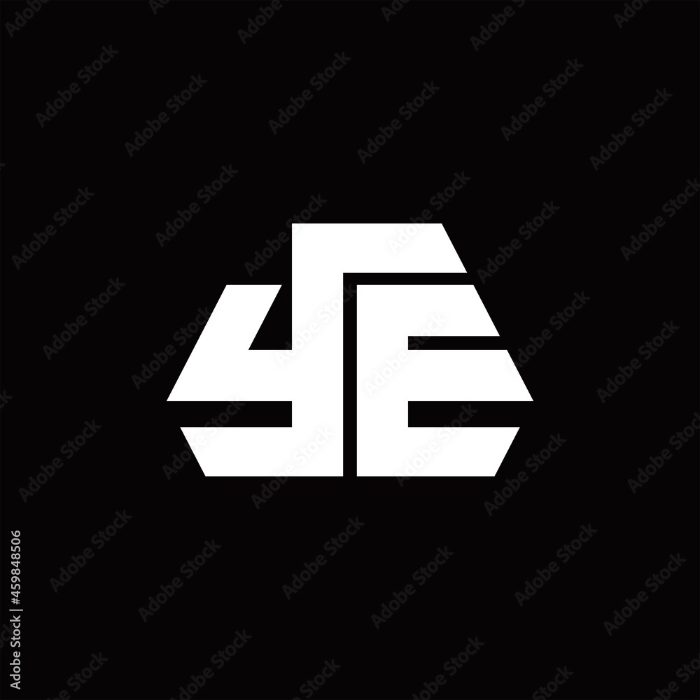 YE Logo monogram with octagon shape style design template
