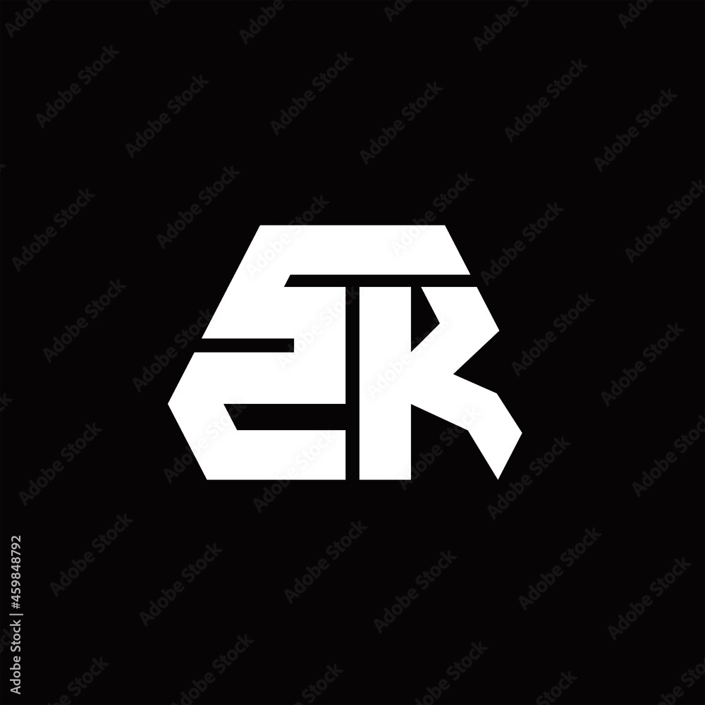 ZK Logo monogram with octagon shape style design template