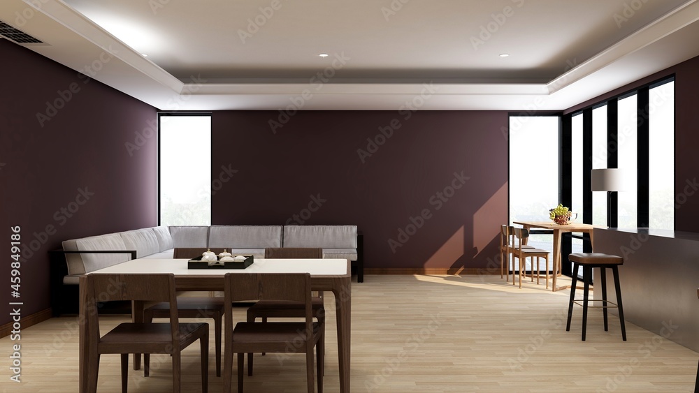 luxury bar 3d design interior for wall mockup