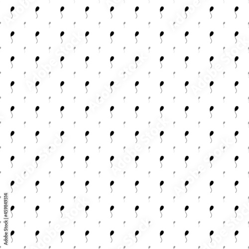 Square seamless background pattern from black balloon symbols are different sizes and opacity. The pattern is evenly filled. Vector illustration on white background