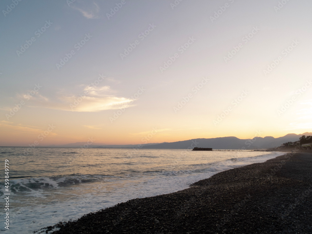 sunset on the beach