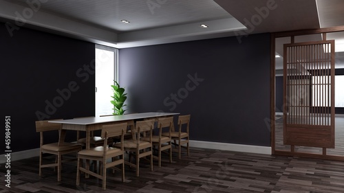 modern office meeting room for company wall logo mockup