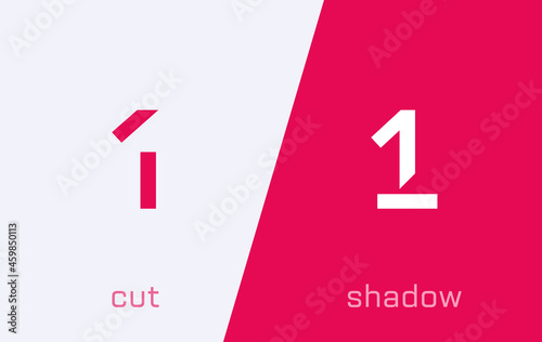 Set of number 1 minimal logo icon design template elements