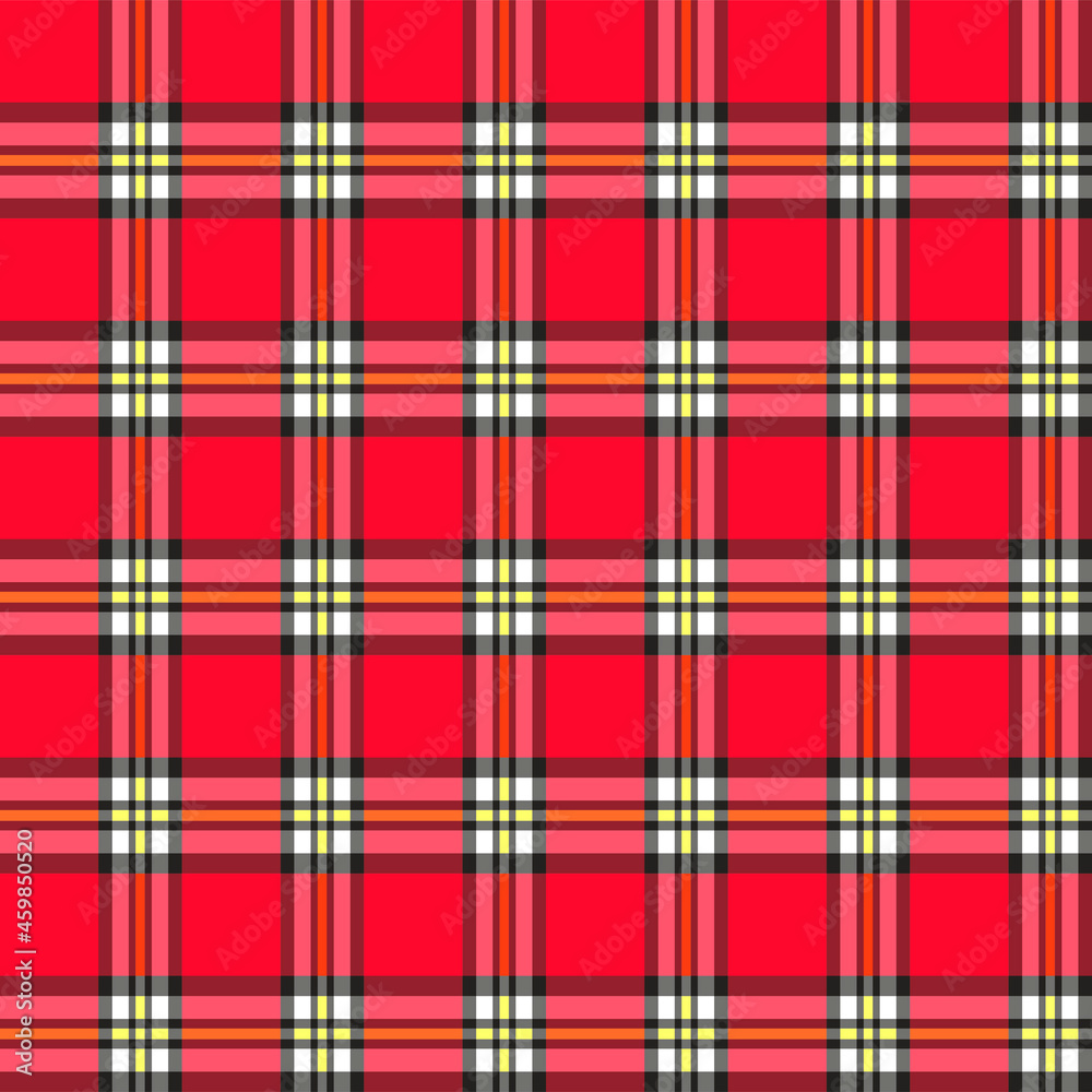 Obraz premium Japanese Red Stripe Plaid Vector Seamless Pattern