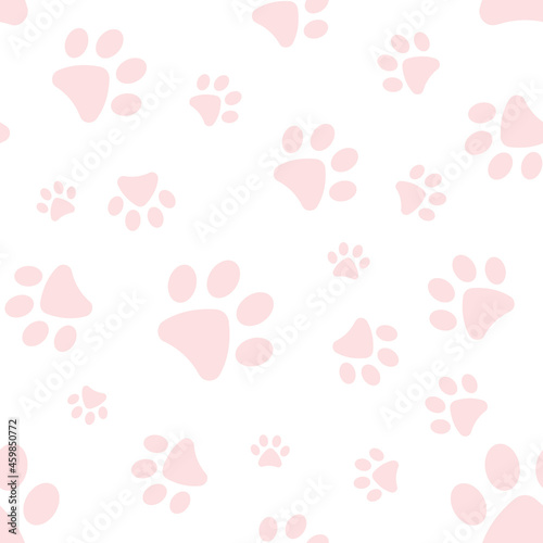 Pastel paw pattern, cute vector pattern for pets