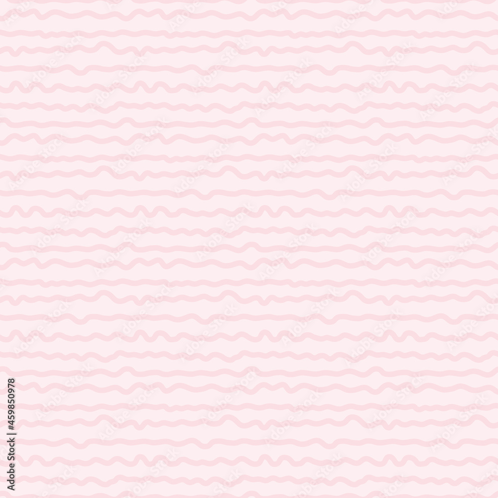 Horizontal wavy lines pastel pink stripe pattern.