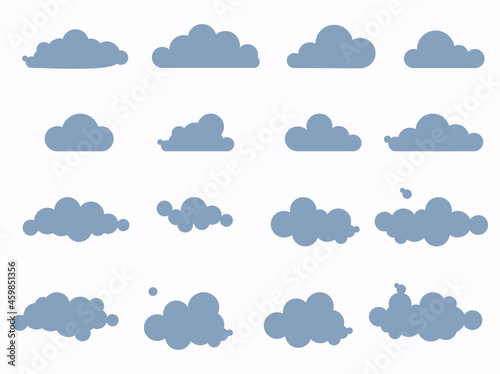 Clouds. Isolated on a light background. Banner icons. Vector. Design elements