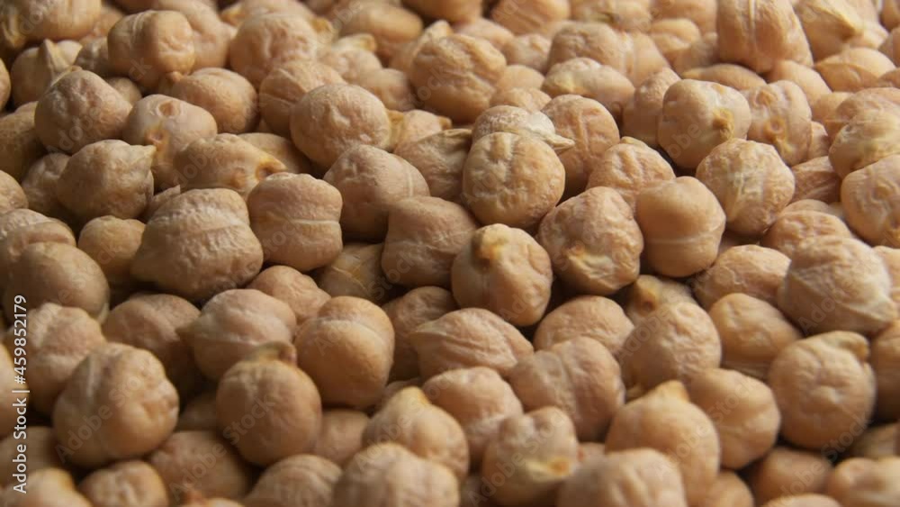 Chickpeas close-up rotates in a circle Chickpeas close-up rotates in a circle