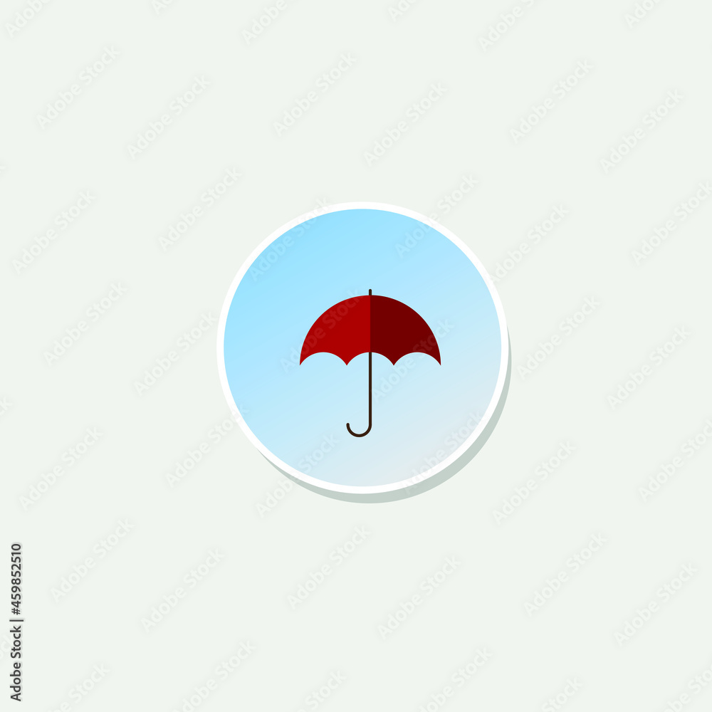 Red Umblerlla Flat Icon