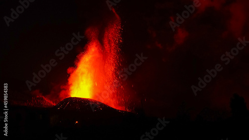Volcano eruption in La Palma. Canary Islands