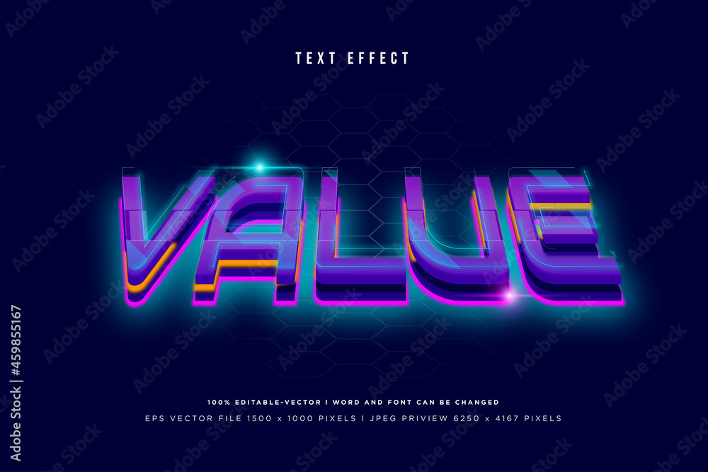 Value 3d text effect on navy background Value 3d text effect on navy background