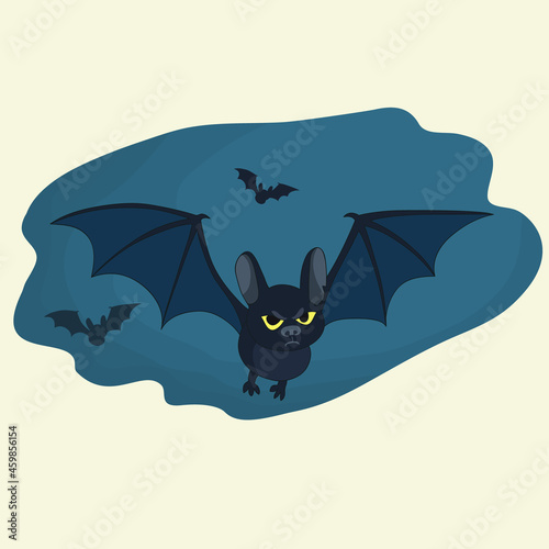 Vector illustration of a frowning bat.
