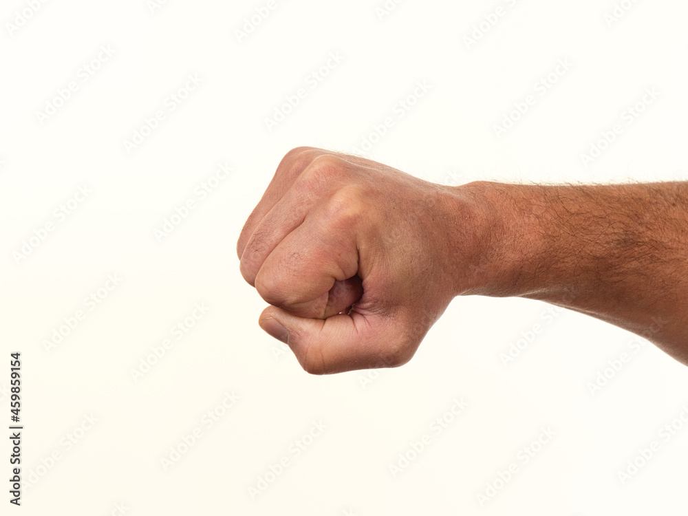 male hand fist punch on white background male hand fist punch on white background
