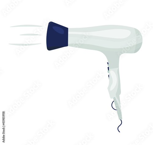 Hair dryer isolated on white. Vector illustration. Flat design