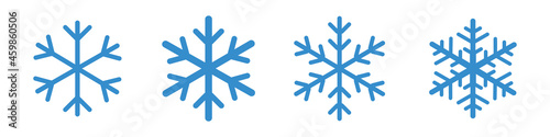 Set of blue Snowflakes icons. Black snowflake. Snowflakes template. Snowflake winter. Snowflakes icons. Snowflake vector icon