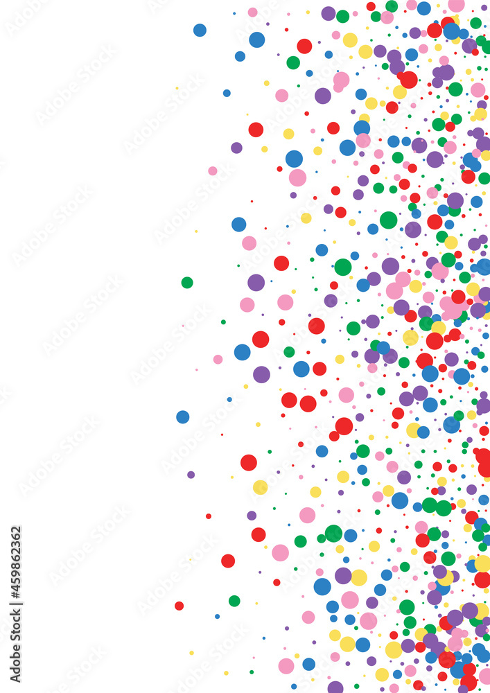 Yellow Dot Cover Texture. Confetti Paint Background. Multicolored Creative Circle. Orange Christmas Round Illustration.