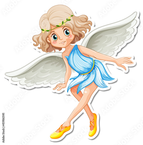 Beautiful angel cartoon character sticker