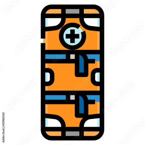 medical stretcher line icon