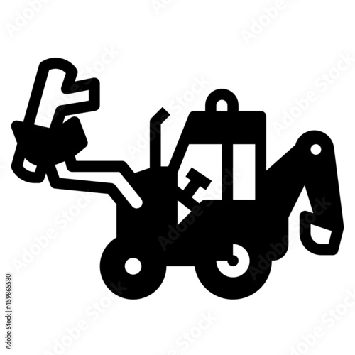 backhoe line icon