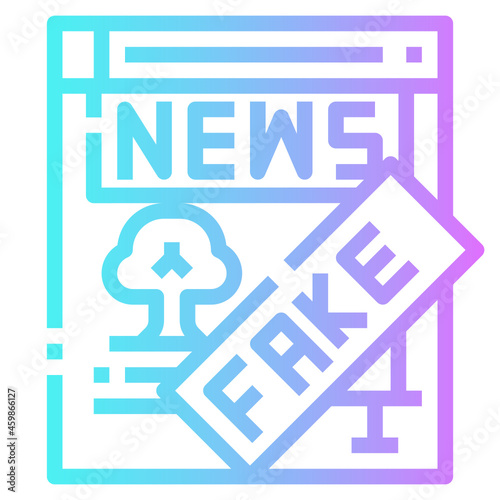 fake news line icon