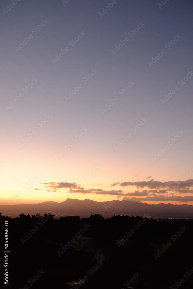 Sunrise sky and mountain , Vertical picture