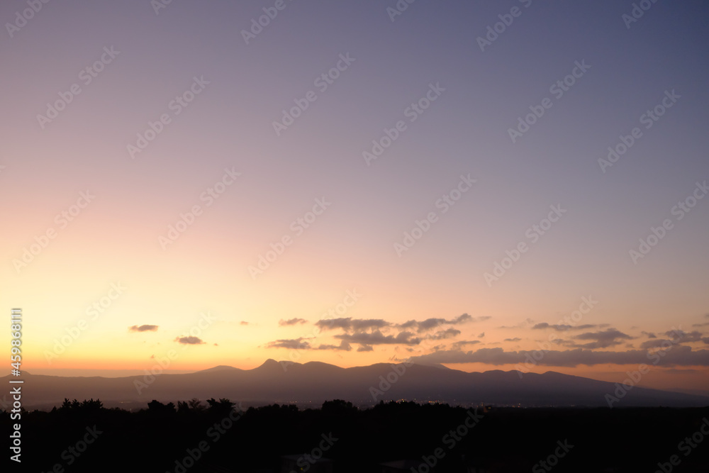 Sunrise sky and mountain