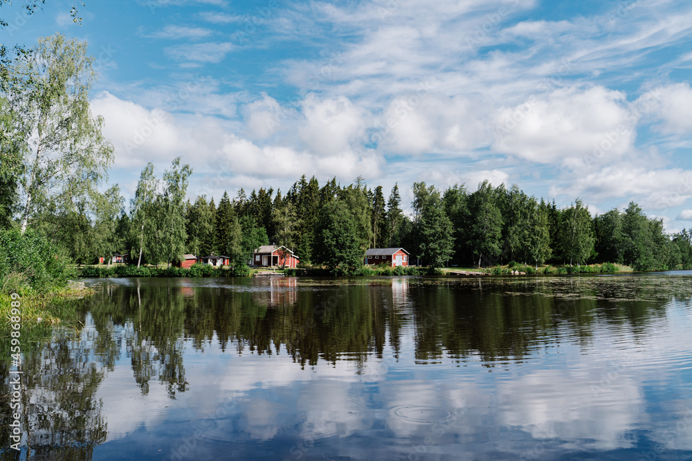 Finnish summer lake view