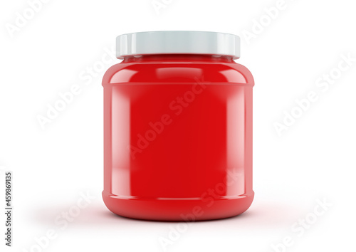 Protein jar red plastic supplement for fitness food