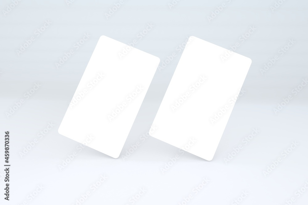 Naklejka premium Mockup of two blank Business Card. 3d Rendering, Isolated with clipping path.