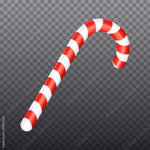 Christmas Lollypop. New Year striped candy isolated on transparent background. Toy or decoration element