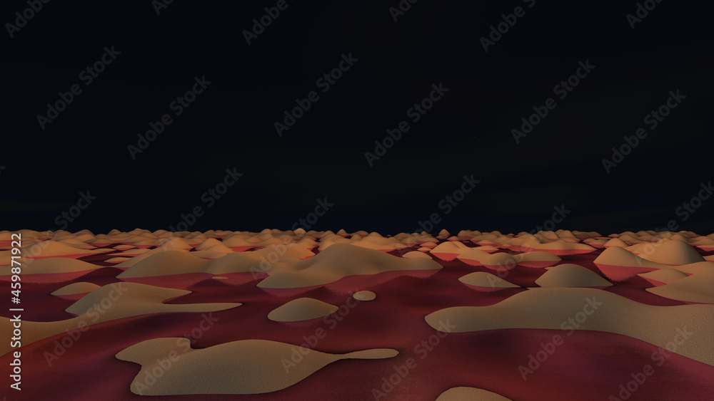 Obraz premium Desert with sky background. 3D illustration, 3D rendering
