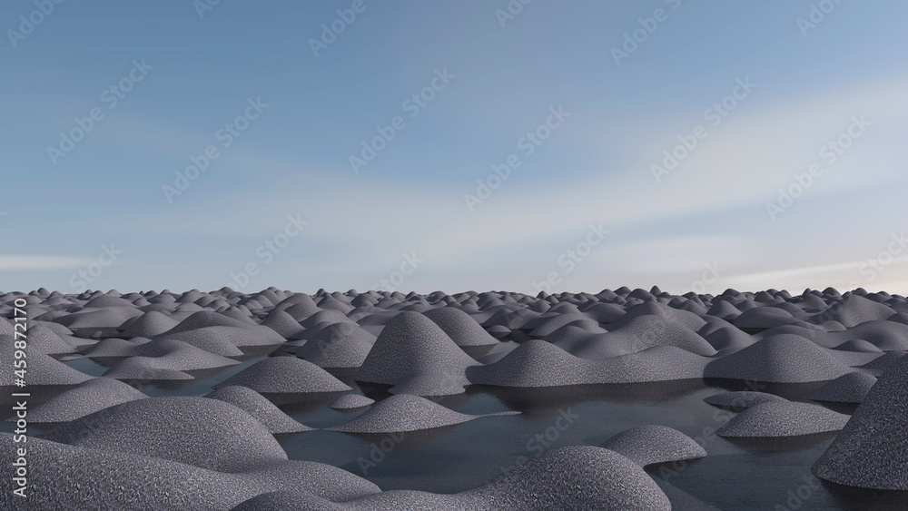 Obraz premium Desert with sky background. 3D illustration, 3D rendering