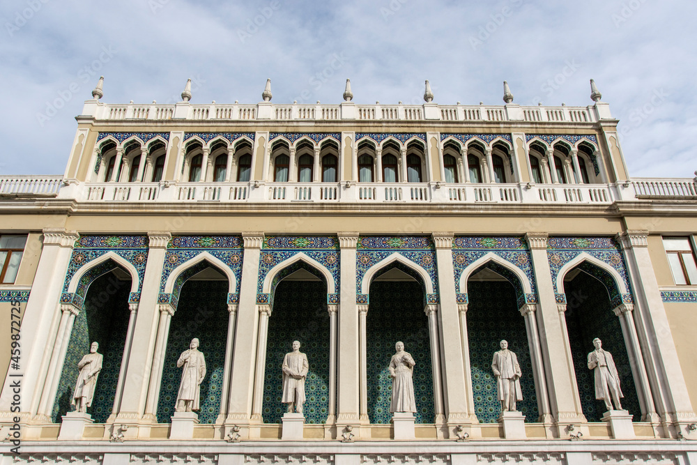 Facade of the Nizami Museum of Azerbaijan Literature in Baku, Azerbaijan Facade of the Nizami Museum of Azerbaijan Literature in Baku, Azerbaijan