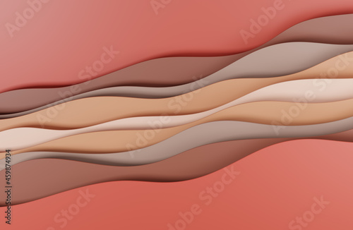 3D illustration Red and Brown abstract texture.paper art style can be used in cover design,website backgrounds or advertising.