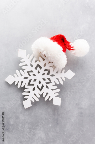 Christmas decor background. Flat lay, top view. © gitusik