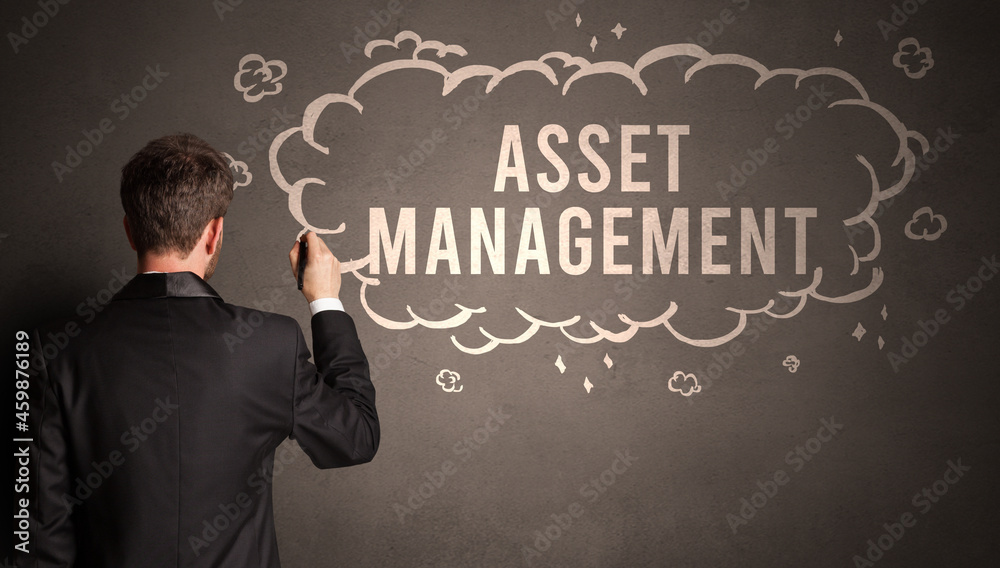 businessman drawing a cloud with inscription businessman drawing a cloud with inscription