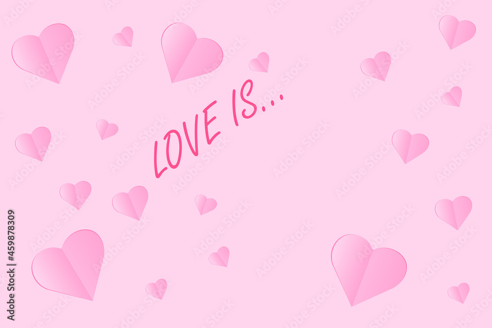 Happy valentine's day. Paper hearts in vector art. Congratulatory background with an inscription and hearts. Happy valentine's day. Paper hearts in vector art. Congratulatory background with an inscription and hearts.