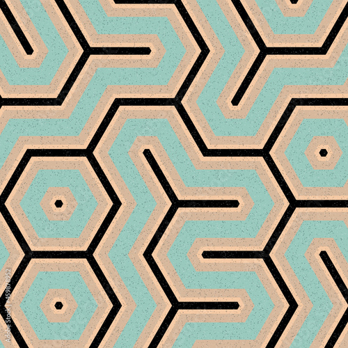 Colour Hexagon Tile Connection art background design illustration