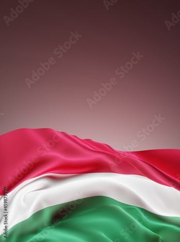 Abstract Hungary Flag 3D Render (3D Artwork) Fototapet